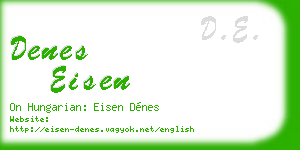denes eisen business card